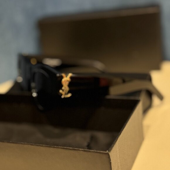 Saint Laurent Black Cat Eye Sunglasses Gold YSL Detail main image 7